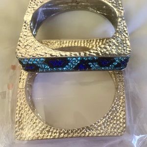 Square Rhinestone Cheetah Print Bracelets